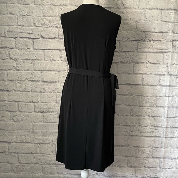 RW & CO Cowl Neck Sleeveless Tie Waist Midi Little Black Dress Size Medium - Picture 6 of 10